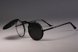 Retro Round Cover Sunglasses Men Women Metal Two Double Lenses